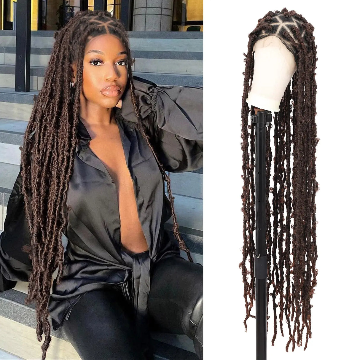 Kaylss 48" Full Double Lace Knotless Locs Braided