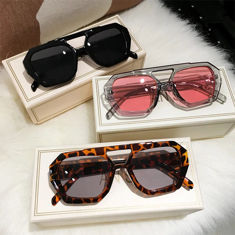 Retro Tortoiseshell Pilot Sunglasses Women Brand Designer 2023