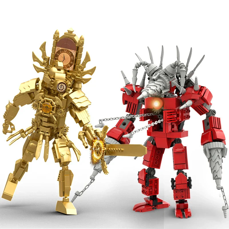 Moc Skibidi Toilet Builing Blocks Toy Titan Clock