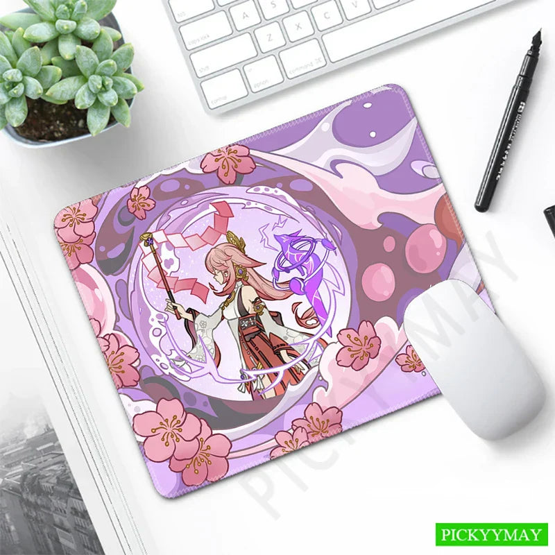 Genshin Impact Desk Mat Gamer Mousepads Mouse Pad