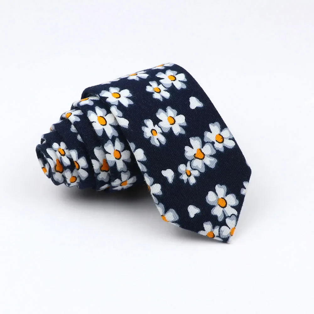 Mens Ties 6cm Classic Cotton Handmade Skinny Neck