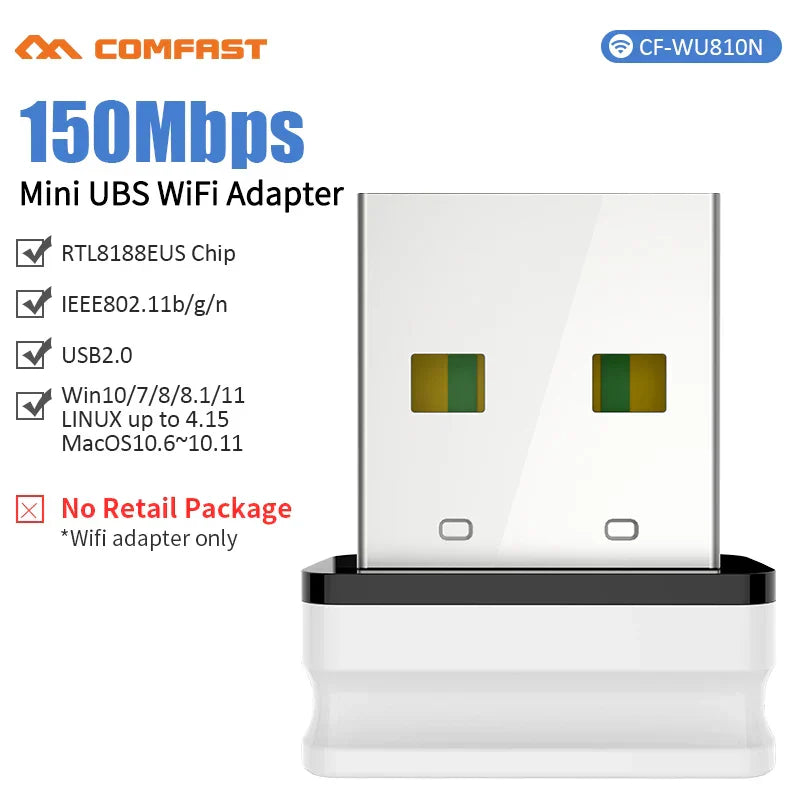 10pcs RTL8188EUS/RTL8188FTV Mini USB Wifi Adapter 150Mb Wi-Fi