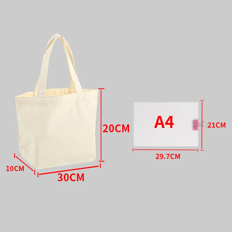 Large Capacity Canvas Shopping Bags DIY Folding EcoFriendly