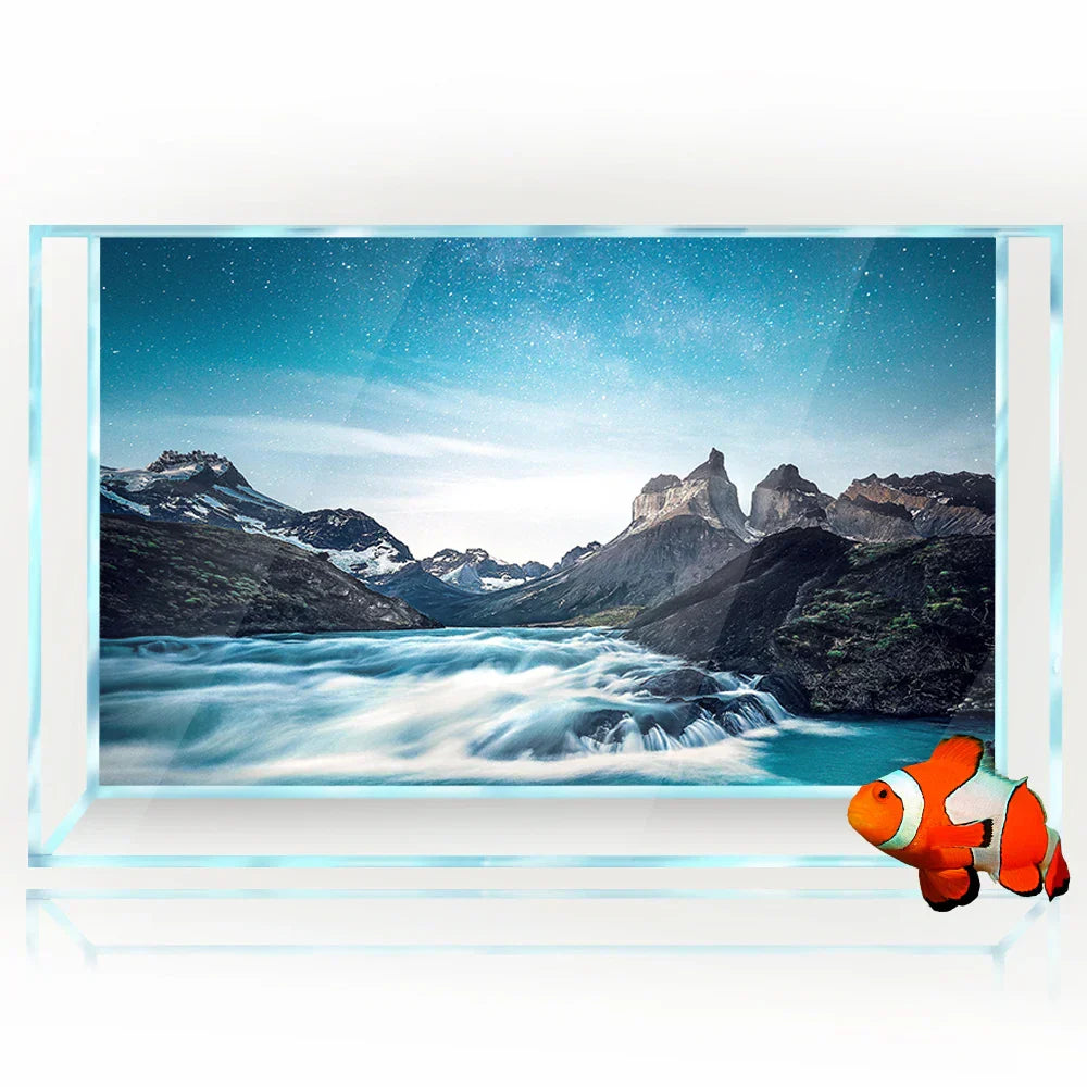 Fish Tank Aquarium Background 3D Mountains River Stars