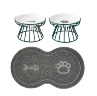 Water Cats Ceramic Stand Accessories Doggie Bowl Outdoor