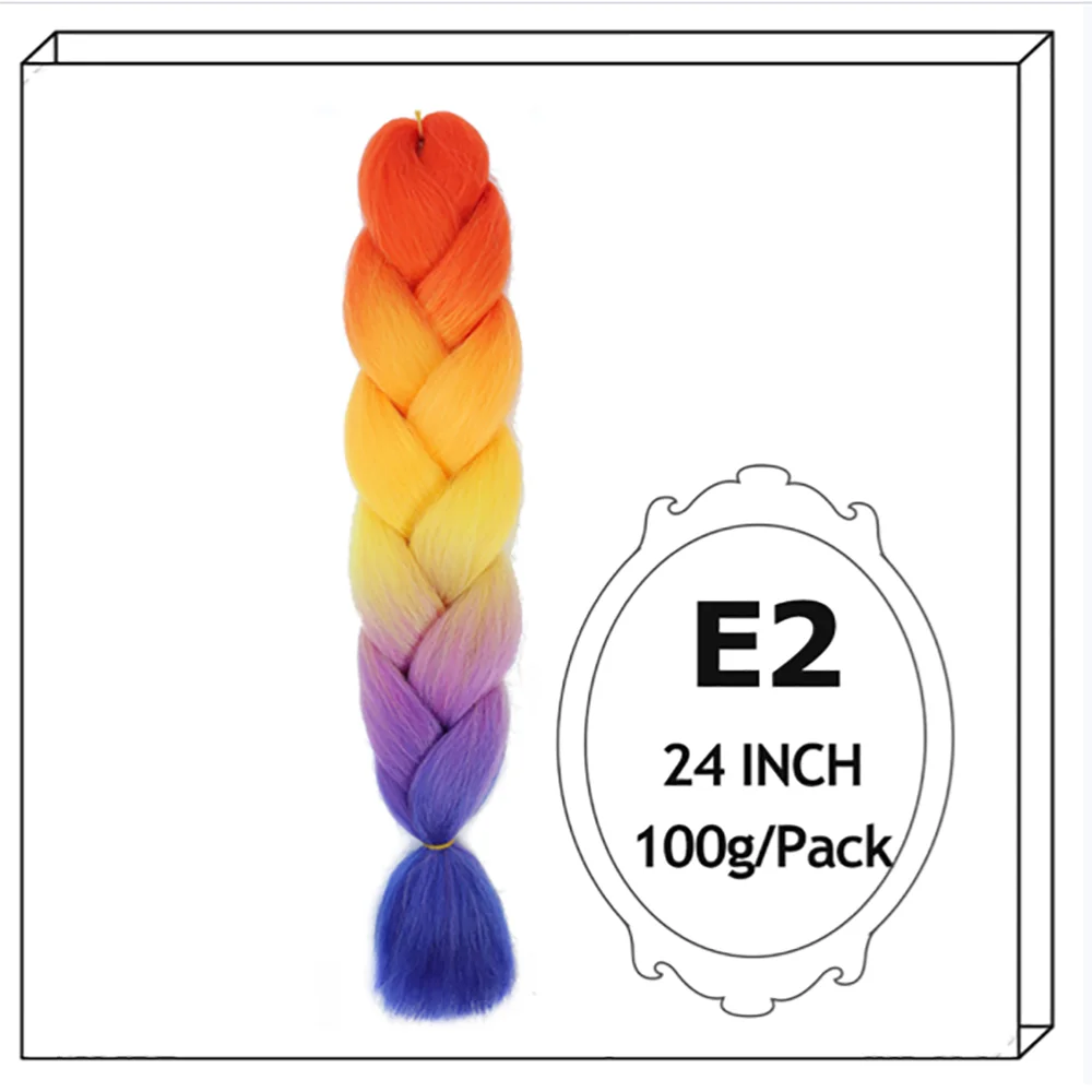 24Inch Synthetic Long Jumbo Ombre Braiding Hair For