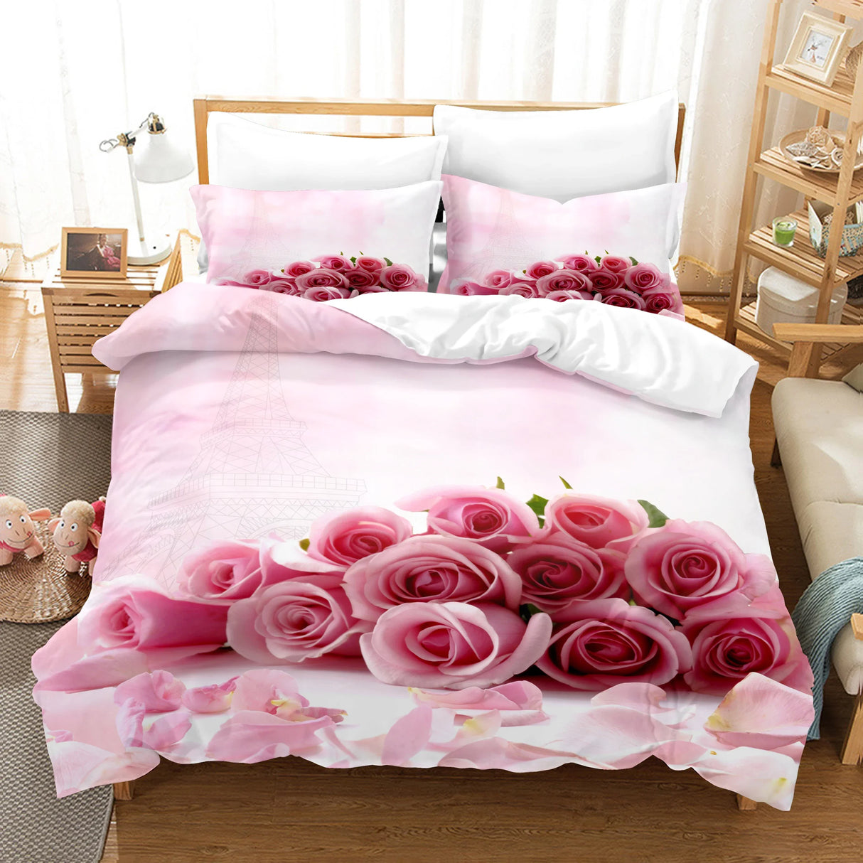 Red Rose Bedding Set Quilt Duvet Cover Comforter