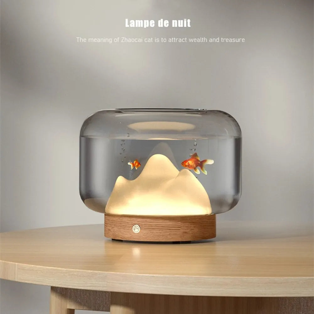 Snow Mountain Lamps for Aquarium Thickened Glass Fish