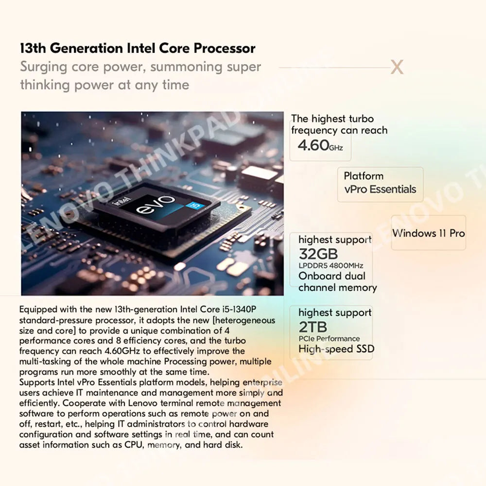 Lenovo ThinkPad X13 Laptop New Intel Core I71360P