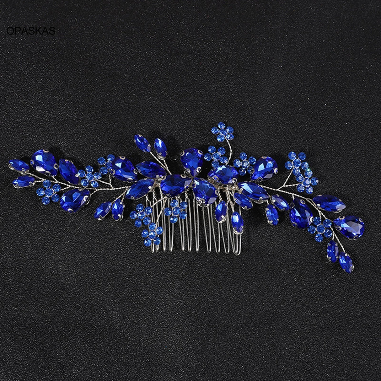 Blue Crystal Hair Comb Bride Tiaras For Women