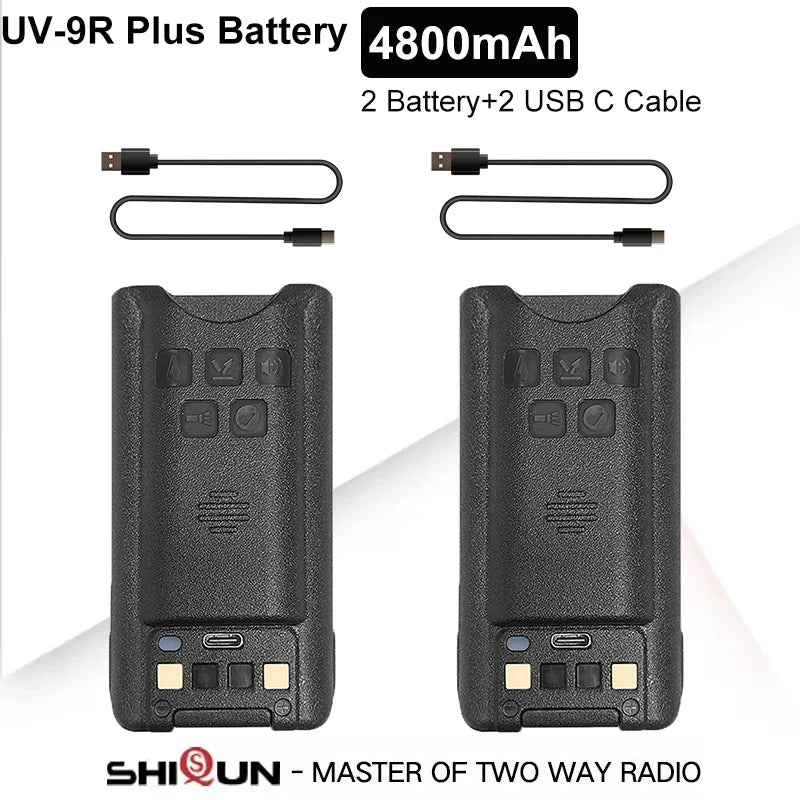 Baofeng UV-9R Battery USB C Charge 4800mAh Li-ion