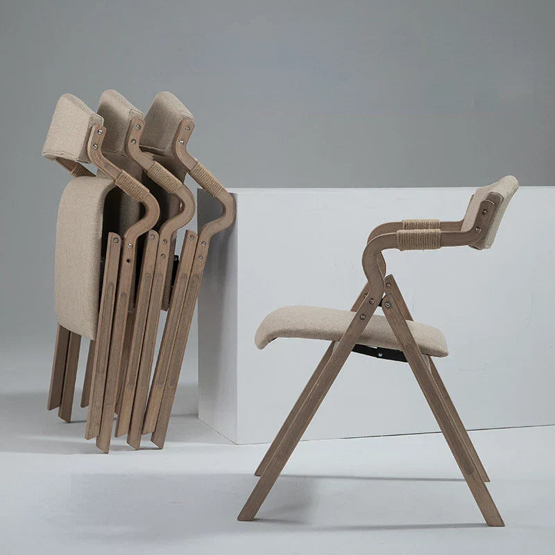 Wood Folding Dining Chair Vanity Salon Outdoor Camping