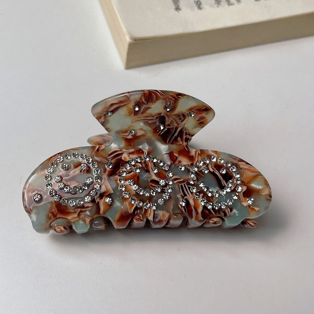 New Fashion Simple 8.5CM Rhinestone-Encrusted Smiling Face Grab