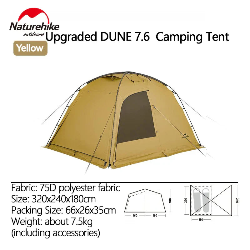 Naturehike DUNE 7.6 Lightweight Modified Dome Tent 4-season