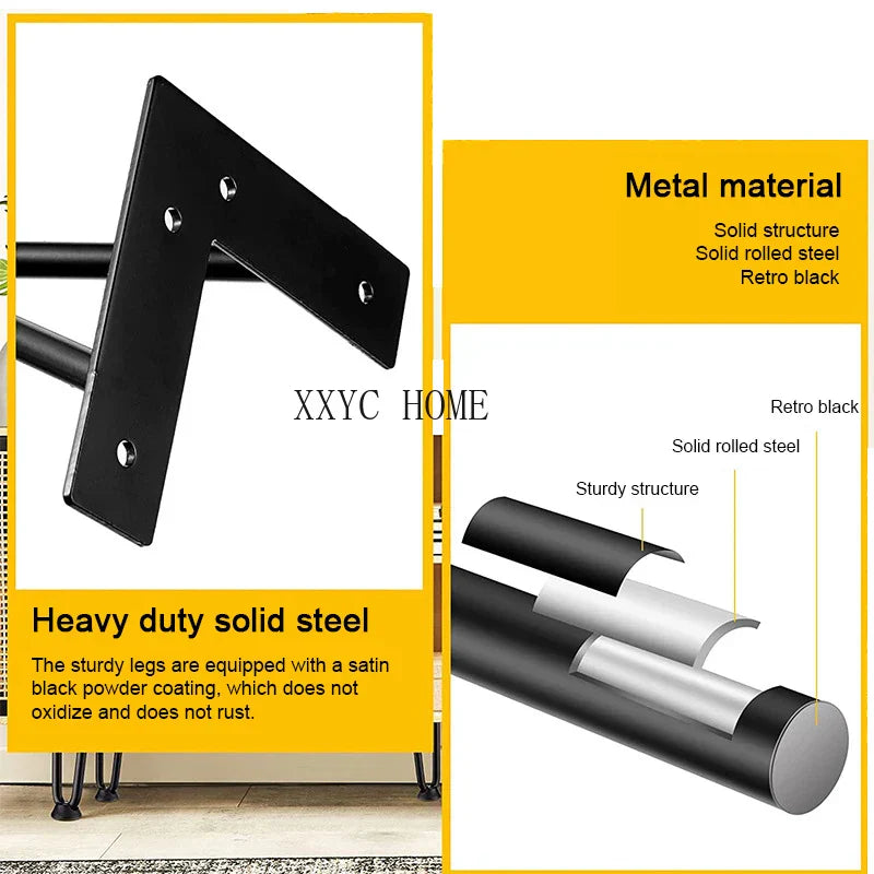 LWZH Heavy Duty Satin Black Hairpin Legs 4PCS