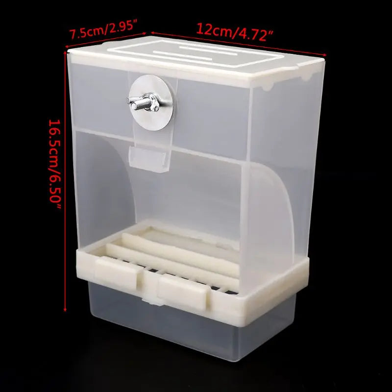 Automatic Bird Feeder for Cage, Food Dispenser, Clear
