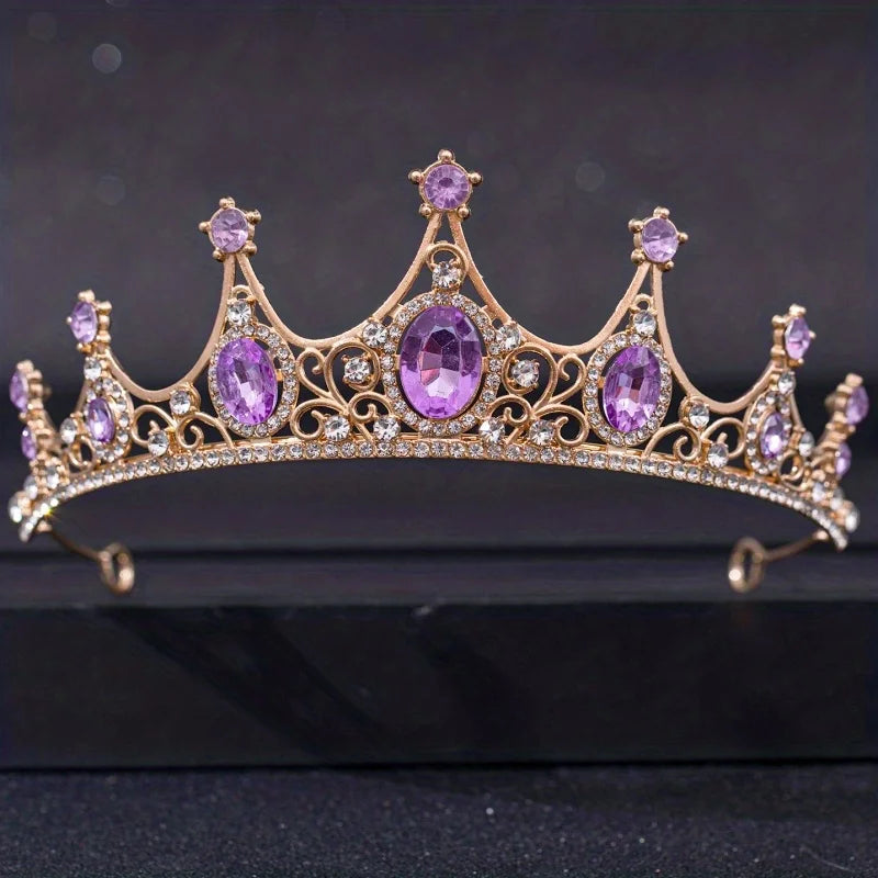 Wedding Hair Accessories Baroque Rhinestone Crystal Crown Tiara