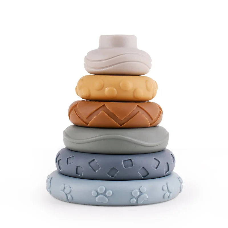 Block Toy Soft Silicone Soft Cubes Stacking Tower