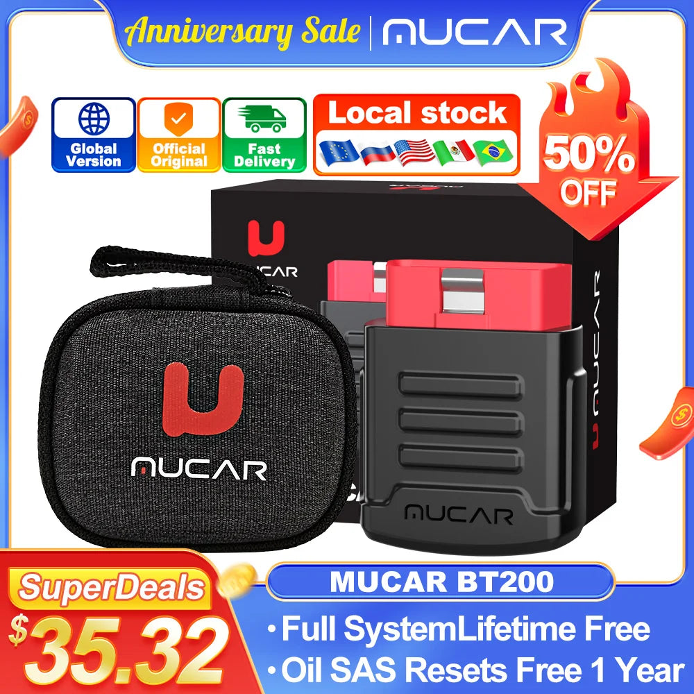 MUCAR BT200 BT200 Pro OBD2 Scanner Auto