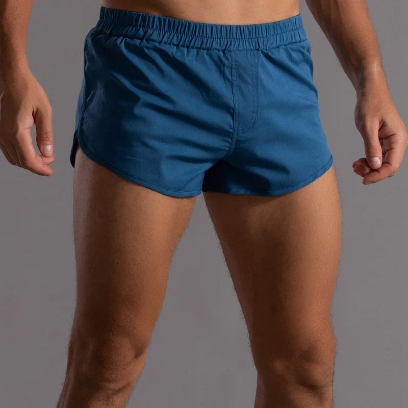 Mens Cotton Boxer Shorts Round Hem Sexy Home