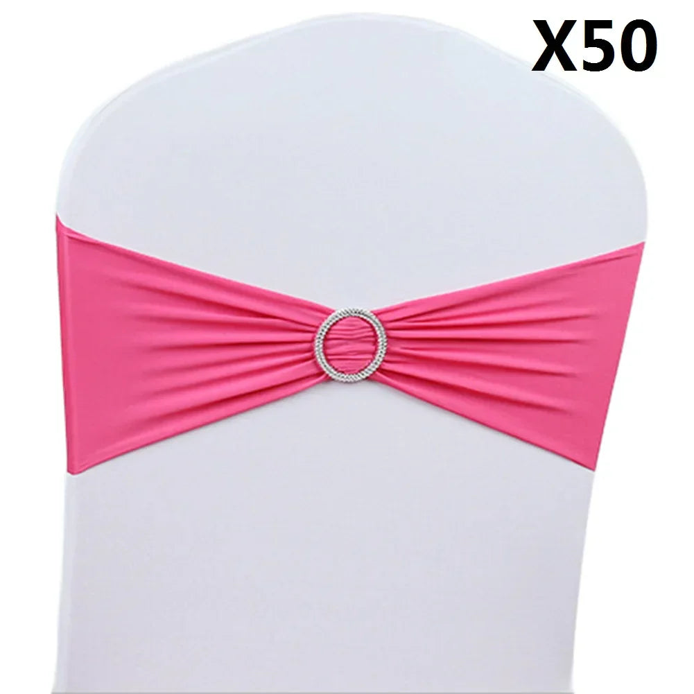 50PCS Wedding Chair Knot Ribbon Decoration Sashes For