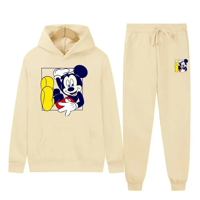 New Disney Mickey Fashion Sports Suit Printed Hoodie