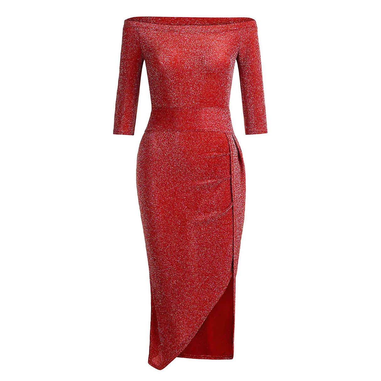 Plus Size Women's Fashion Sexy Strapless High Slit