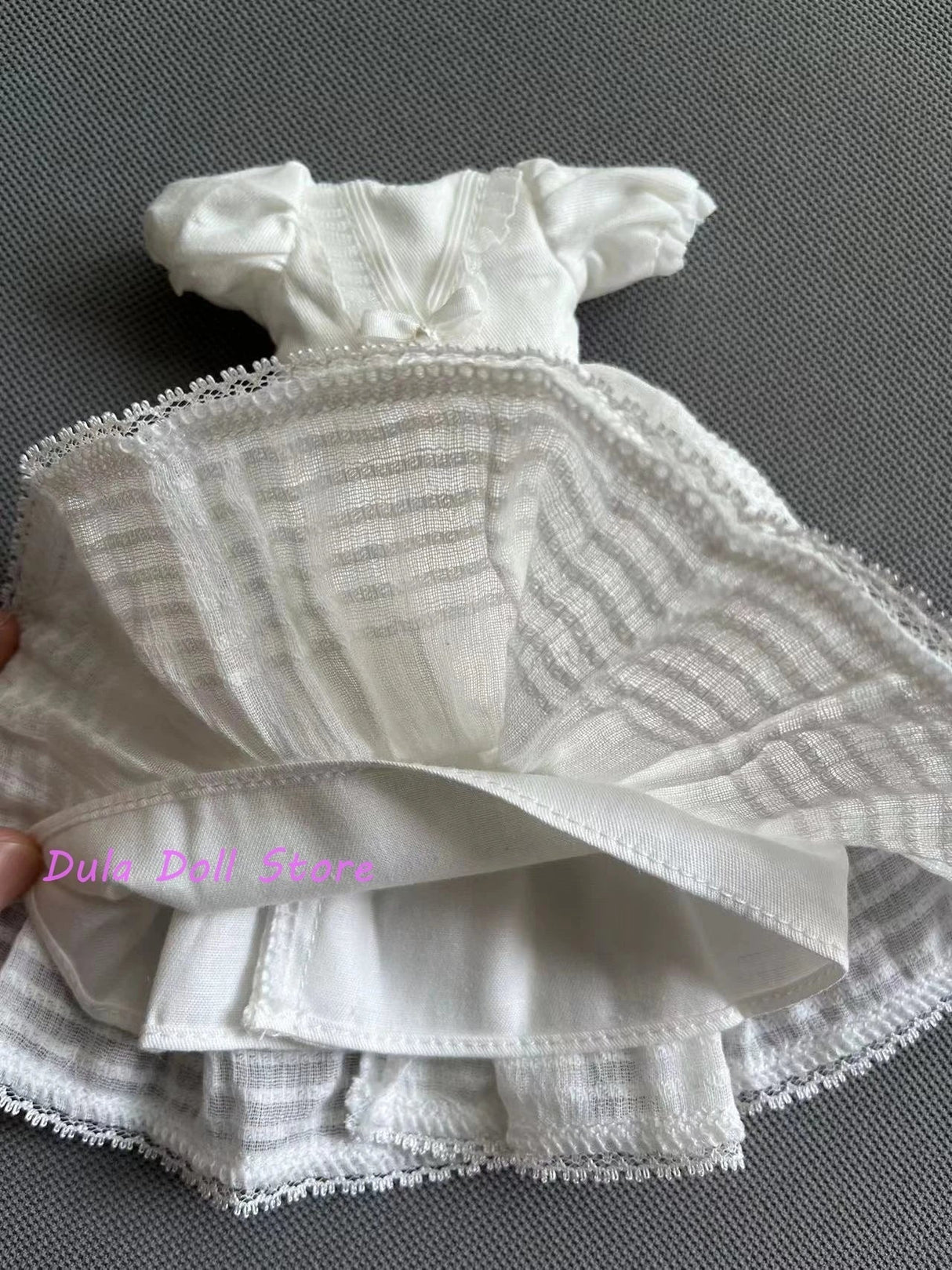 (Special Sale)Dula Doll Clothes Dress White Summer short sleeves double skirt Blythe ob24 Bjd Doll