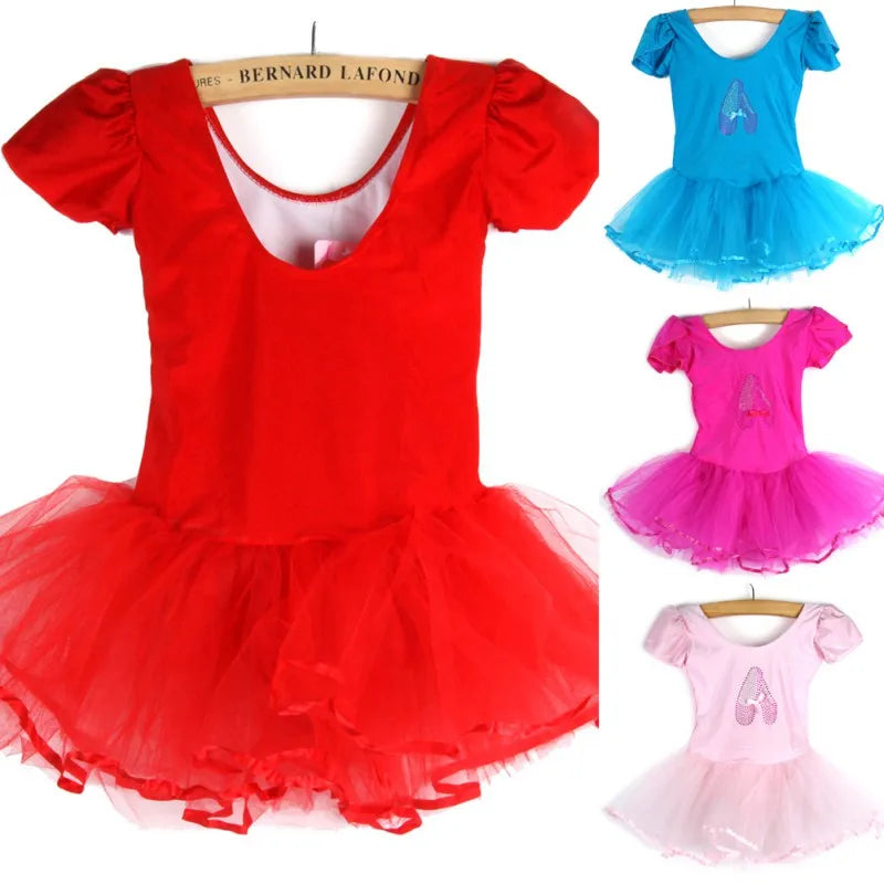 1PC Kids Girls Short Sleeved Ballet Dress Children