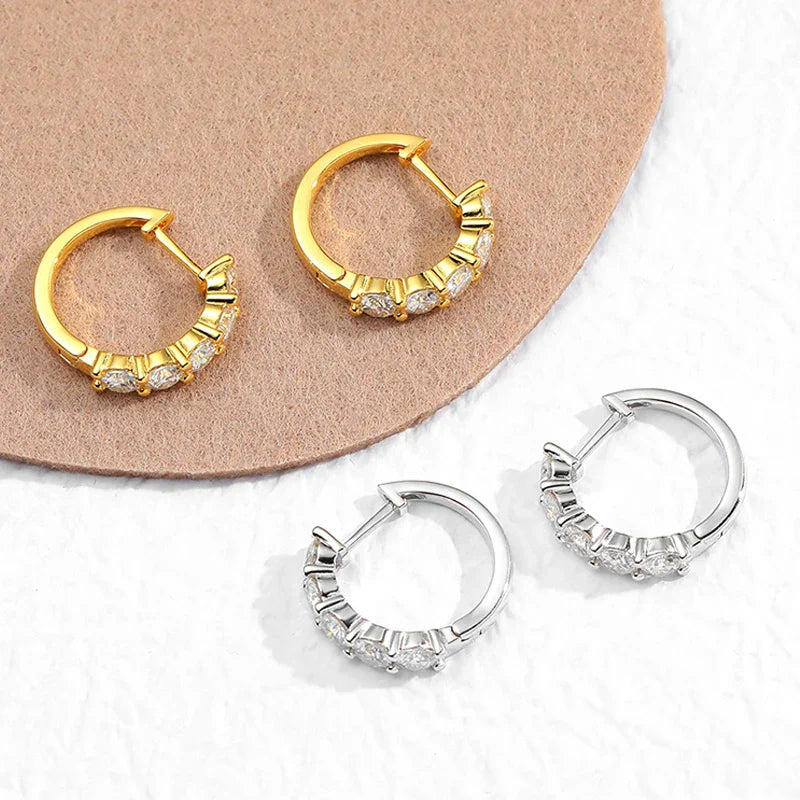 Smyoue 18k 3cttw Moissanite Hoop Earring for Women