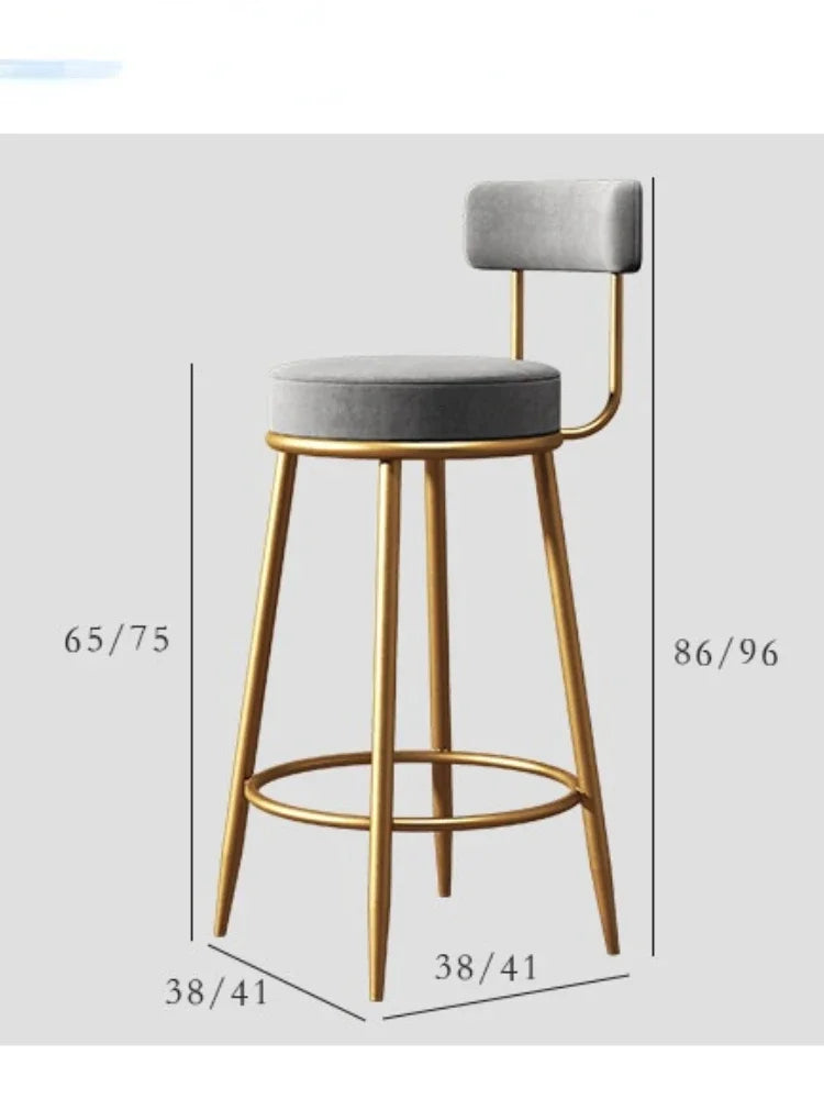 Bar Chair Simple Casual Home Cafe Stool Back