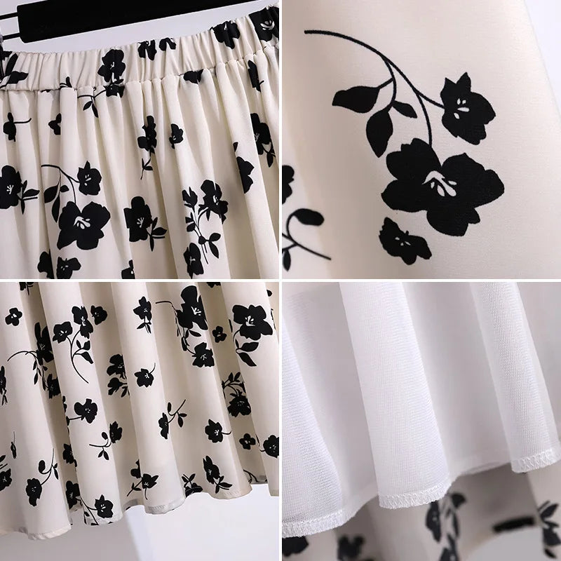 175Kg Plus Size Womens Summer Loose Floral Chiffon