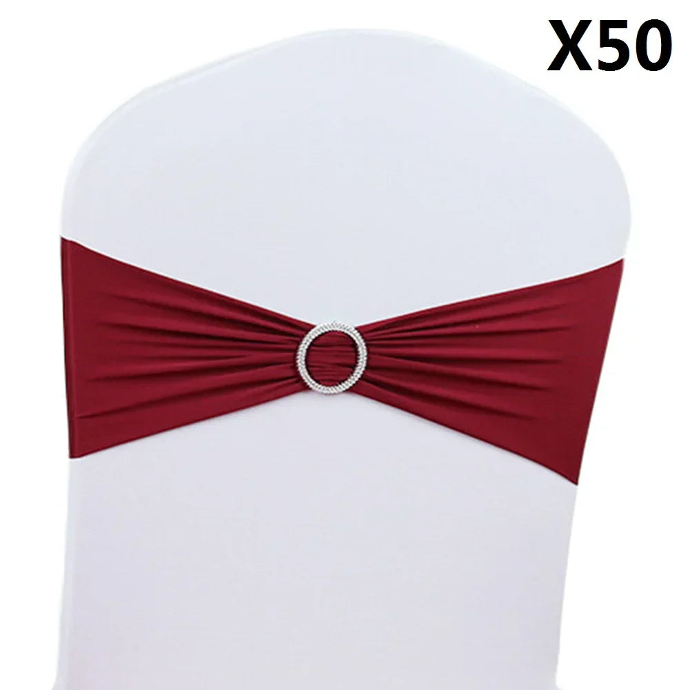 50PCS Wedding Chair Knot Ribbon Decoration Sashes For