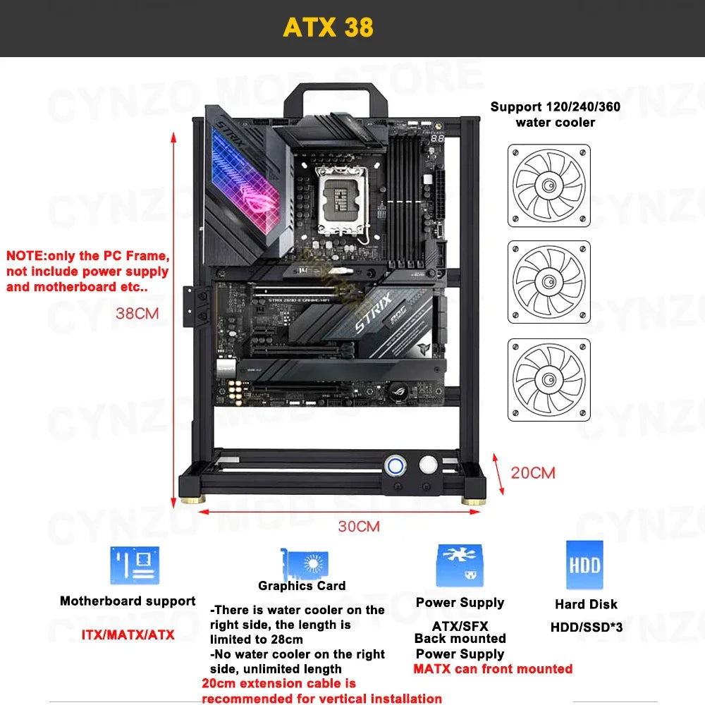 Modding EATX Open PC Case Frame ITX MATX