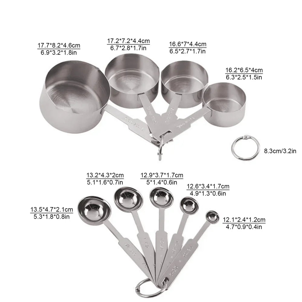 Baking Measuring Cups And Spoons Set stainless steel