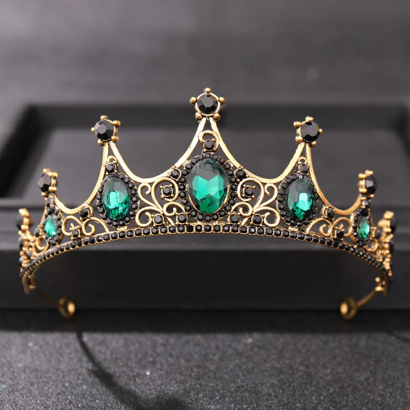 Wedding Hair Accessories Baroque Rhinestone Crystal Crown Tiara