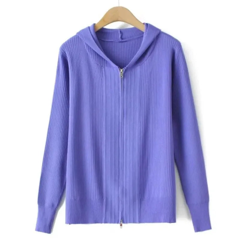 Plus Size Cardigan Women 2023 Spring Summer Zipper