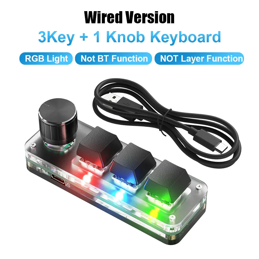 Programming Macro Custom Knob Keyboard RGB 3 Key