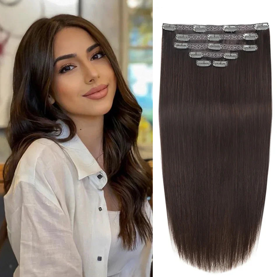 BHF Clip in Hair Extensions Human Hair Straight