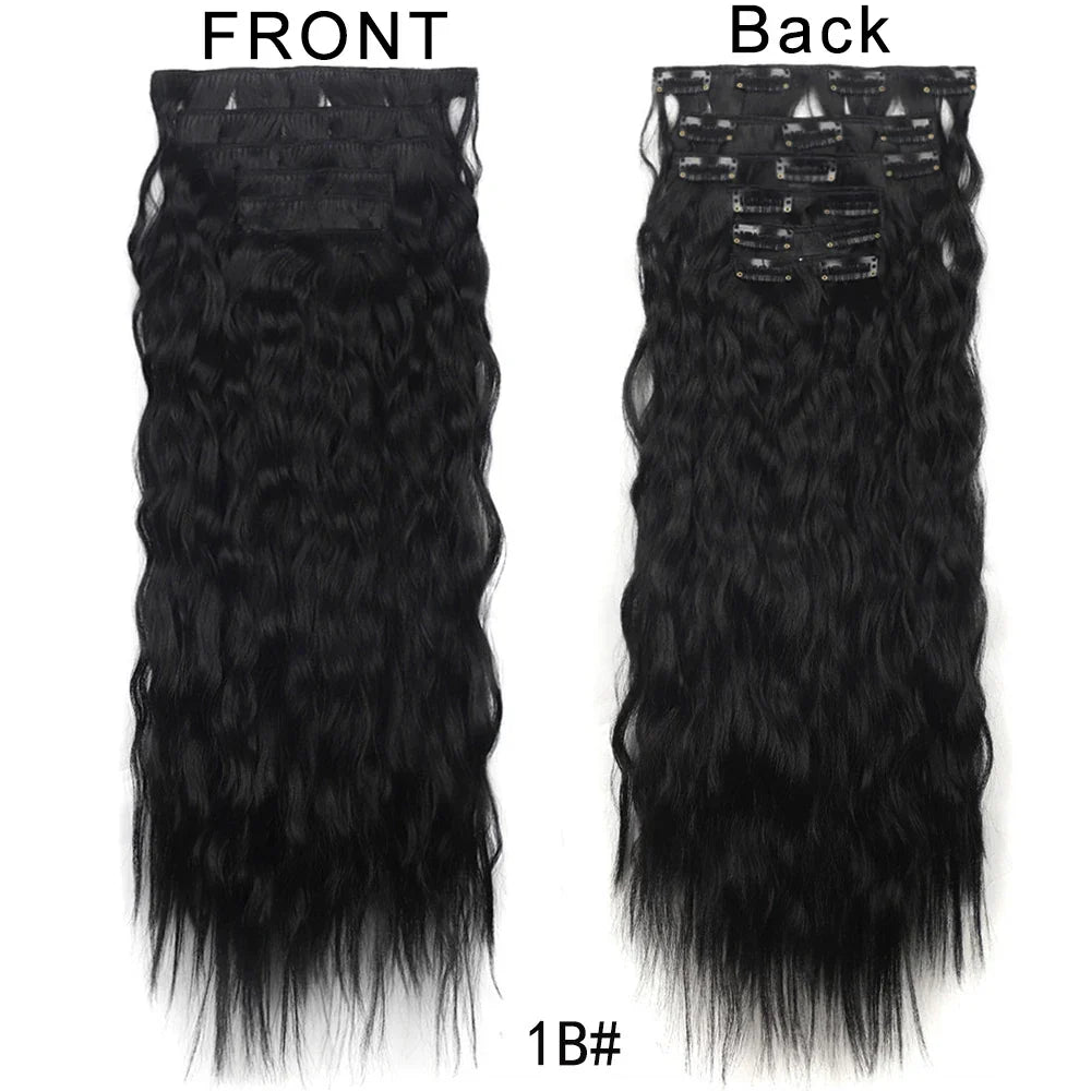 Long Curl Wave Clip In Hair Extensions 6Pcs/Set