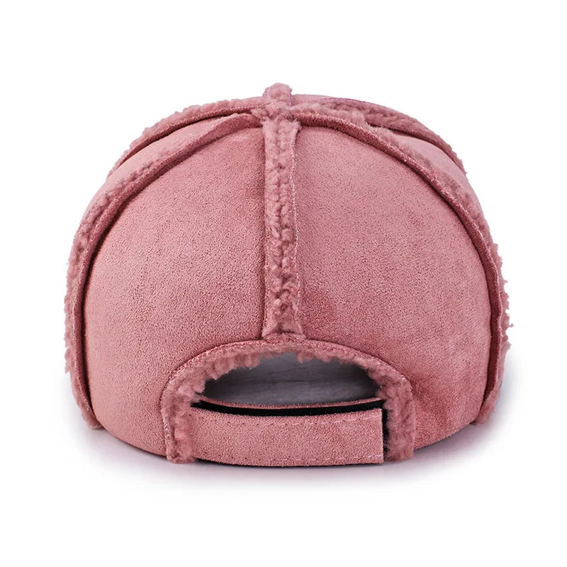 Dusty Pink Women Winter Hat Fleece Lined Faux