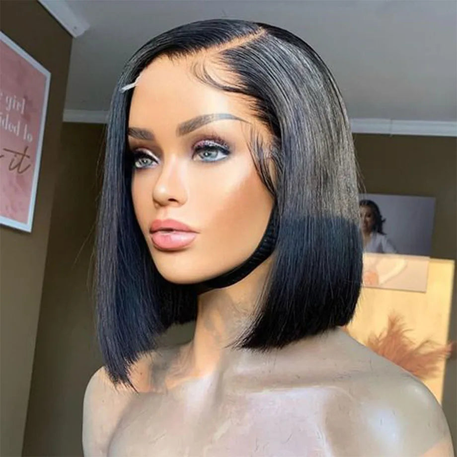Short bob wig lace front human hair wig