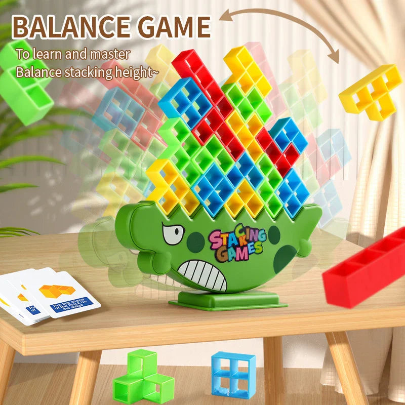48-64 Stacking Blocks Tetra Tower Balance Game Stacking