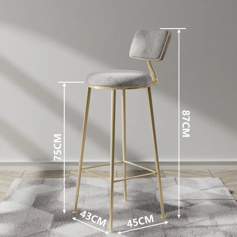 Nordic Bar Chair Light Luxury Home Golden Bar
