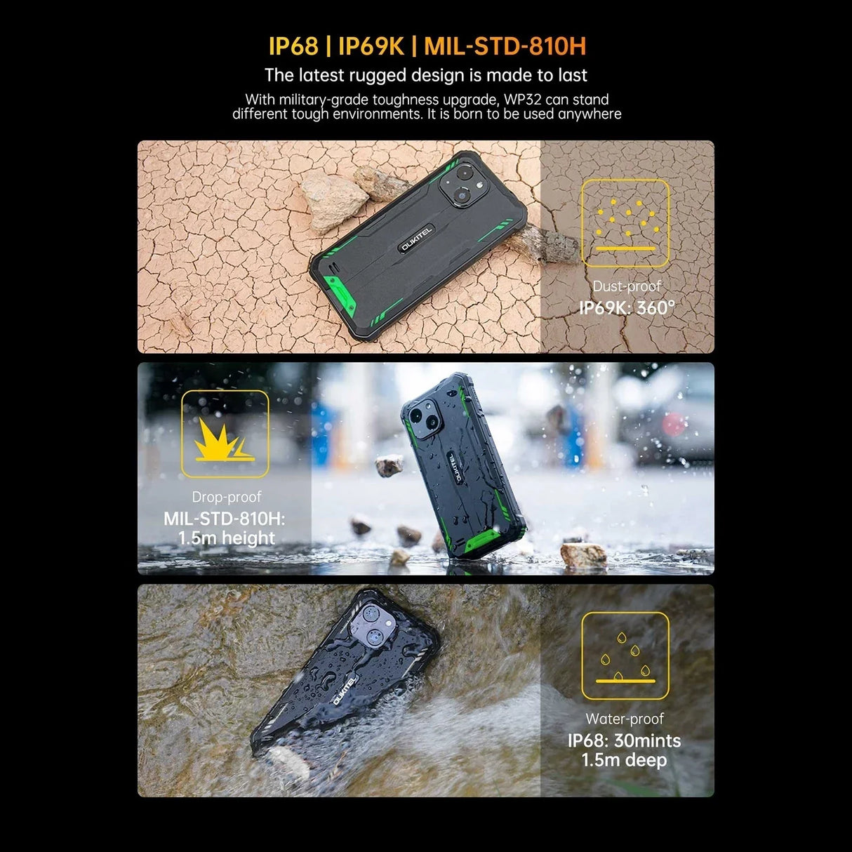Oukitel WP32 Rugged Smartphone 5.93" FHD+ Display Android