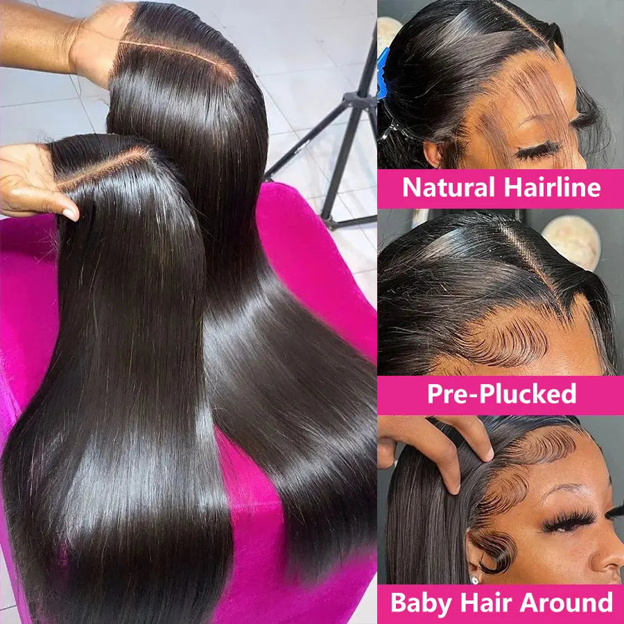 13x4 Lace Front Human Hair Wigs Brazilian Bone