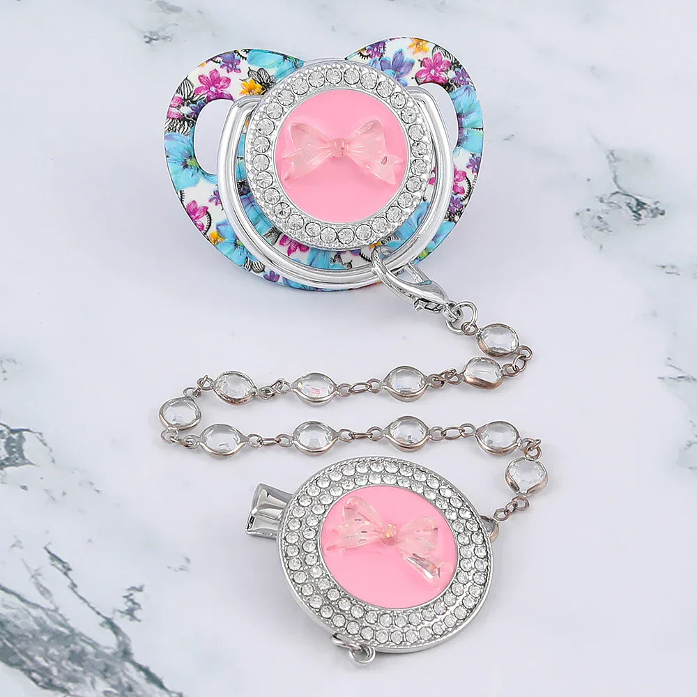 Luxury Baby Pacifi Cute Bow With Handmade Chain
