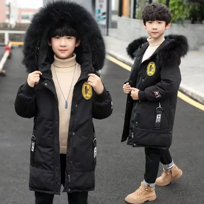 Winter Boys Thicken Long Jackets For kids 4-16Y