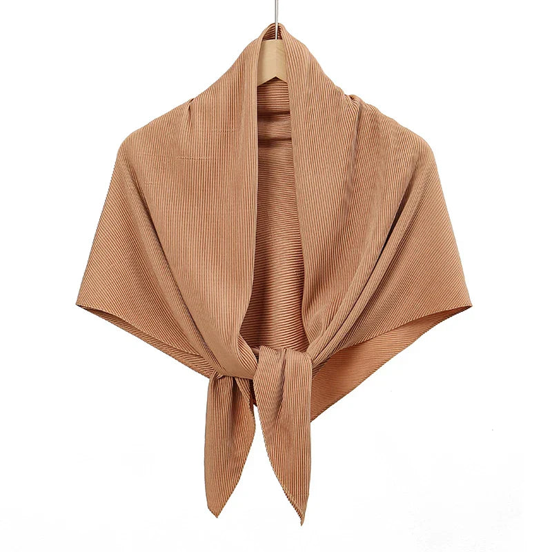 Maldives Wholesale Muslim Pleated Square Scarf Matt Silk