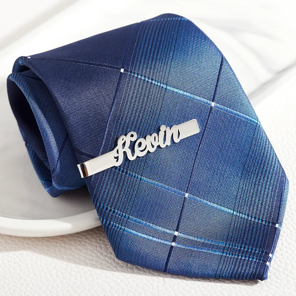 Custom Name Tie Clips Stainless Steel Nameplate Jewelry